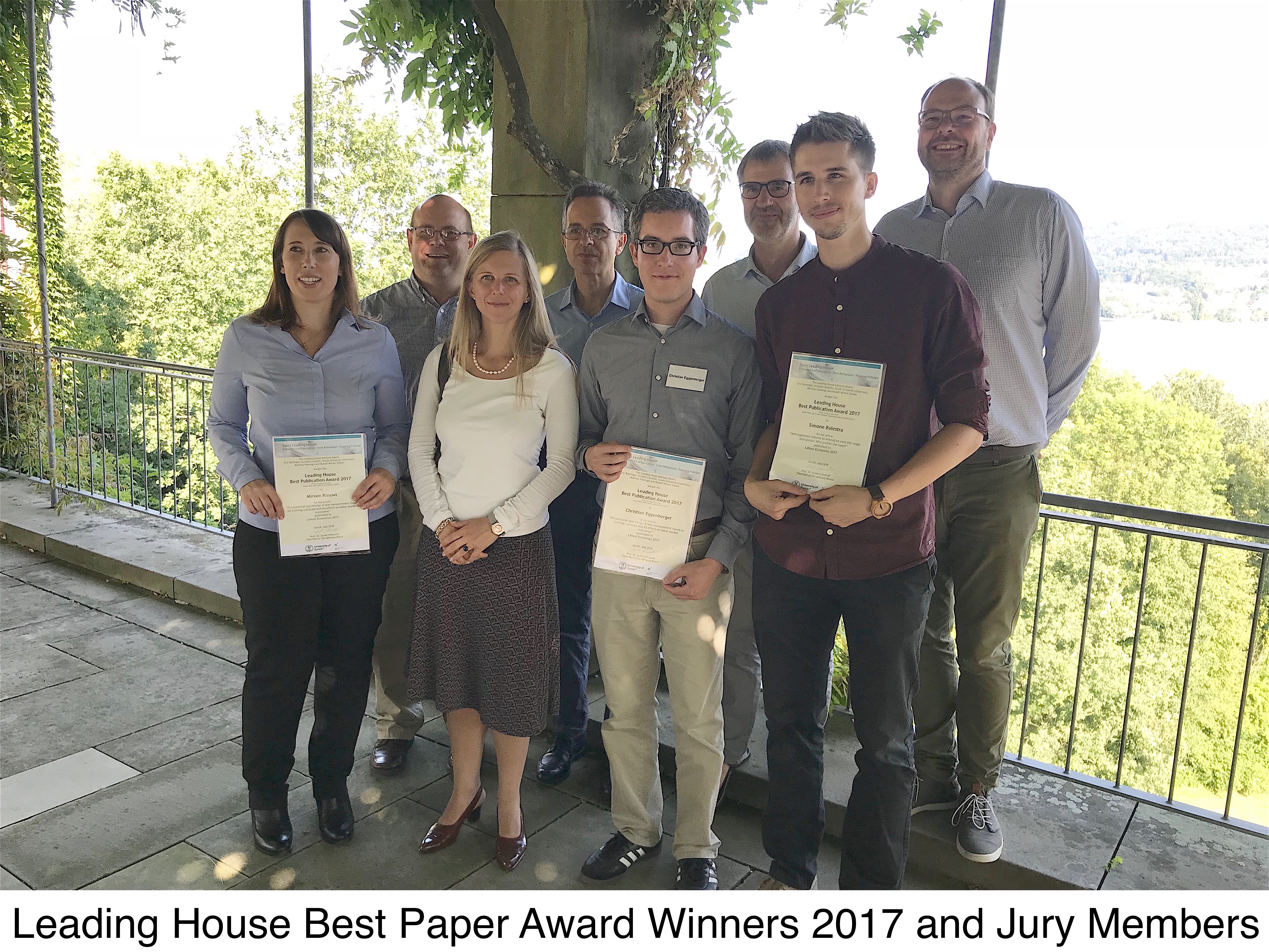 Leading House Best Paper Award Winners 2017 and Jury Members